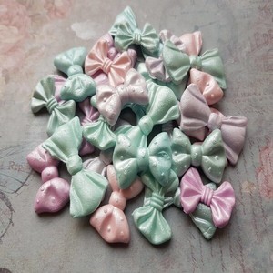 24 Edible Sugar Fondant Bows Ribbons Pastel Cake Topper Cupcake