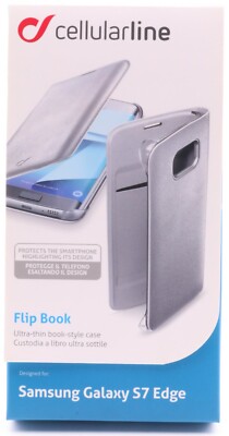 Cellularline Flip Book Galaxy S7 Edge Schutz Hülle Handy Tasche Etui Wallet 667