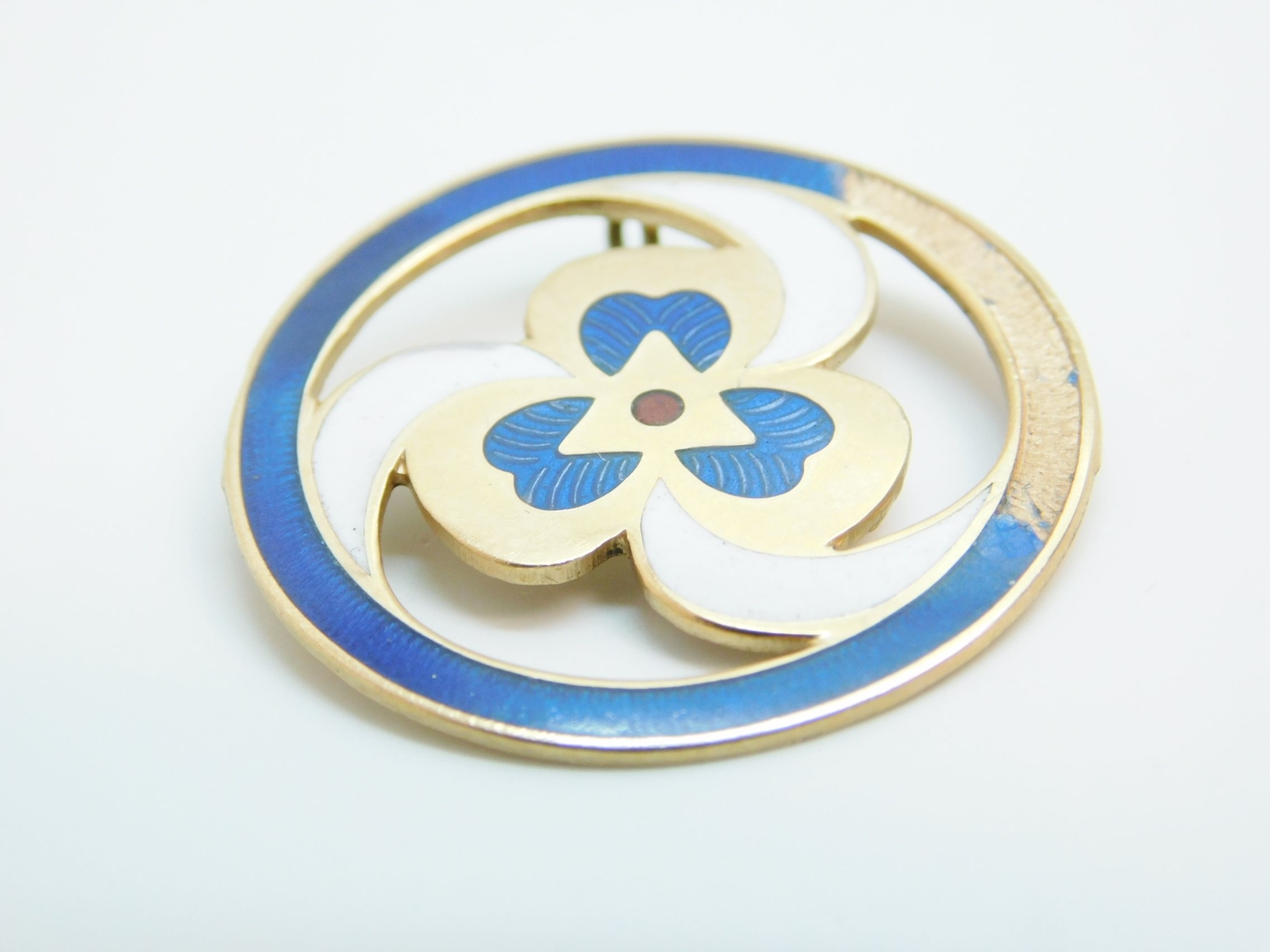 VNTG 10K Yellow Gold Girl Scouts Enamel Clover Pendant 3.5g eBay