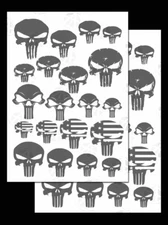 2PACK Camouflage EasyPeel Spray Paint Cerakote Camo Gun Stencils PUNISHER SKULLS