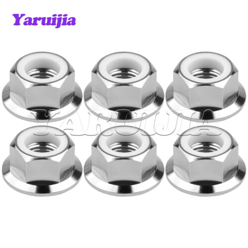Yaruijia 6 pezzi dado in titanio M6 M8 M10 M12 M14 flangia con dadi di bloccaggio in nylon Ti GR5 - Foto 14 di 14