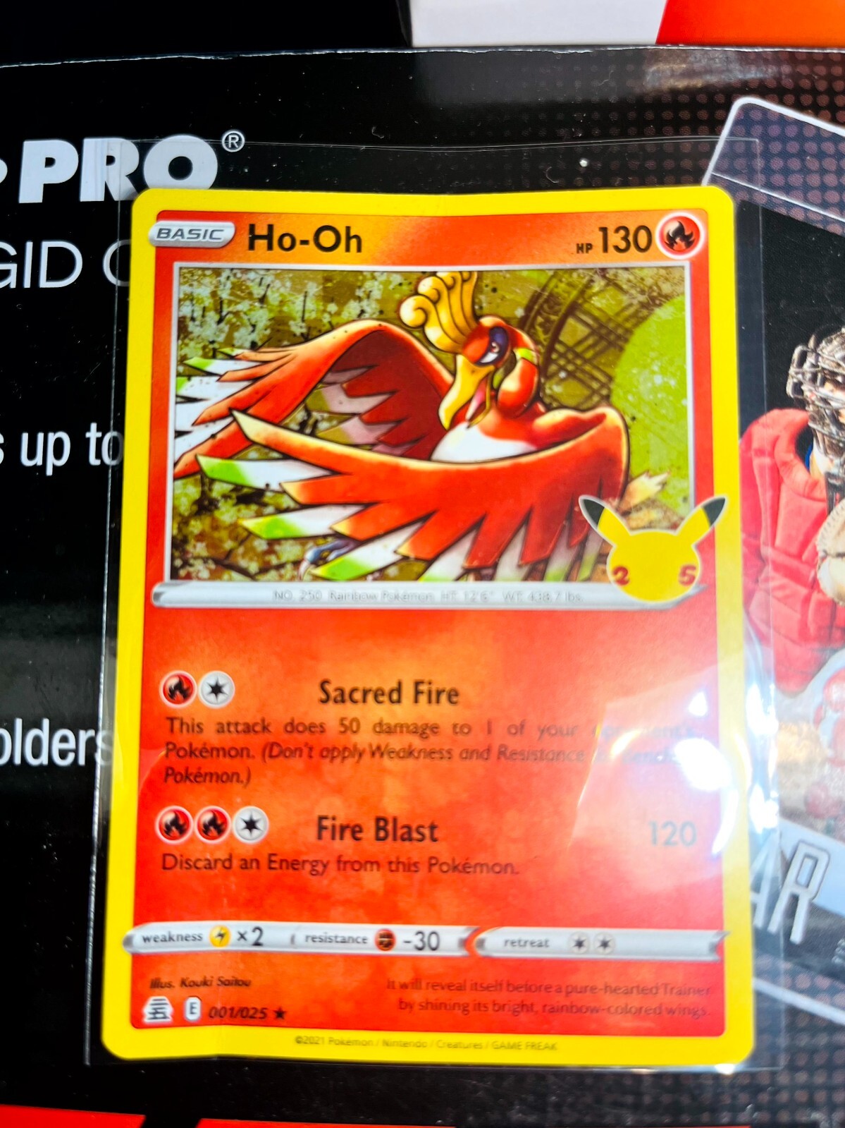 Ho-Oh 1/25 Celebrations Holo Rare Pokémon TCG 001/025 25th Anniversary V198