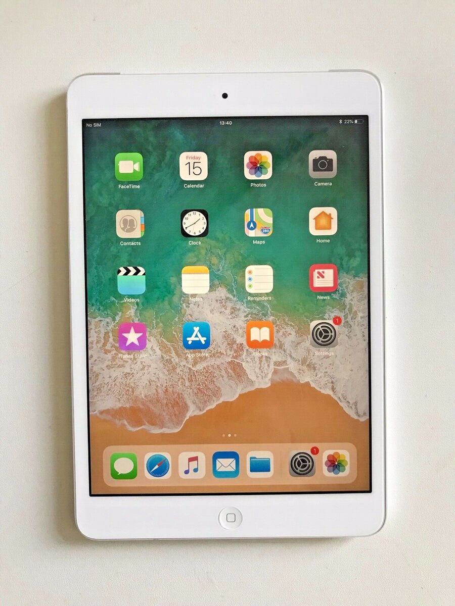 Apple iPad mini 2 32GB, Wi-Fi + Cellular (Unlocked), 7.9in - Silver, iOS 12.