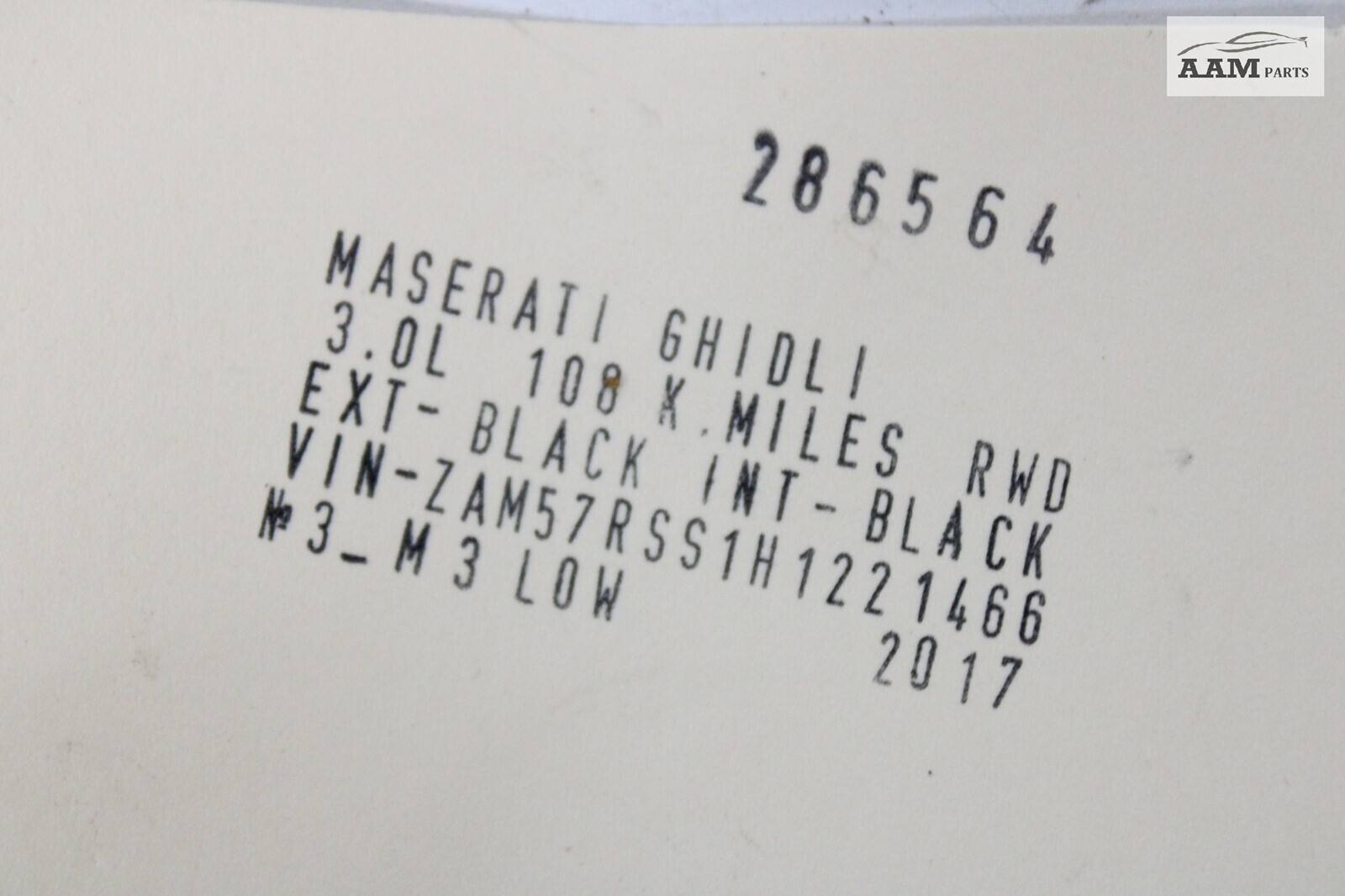 2014-2021 MASERATI GHIBLI HOOD BONNET REARWARD WEATHERSTRIP SEAL OEM