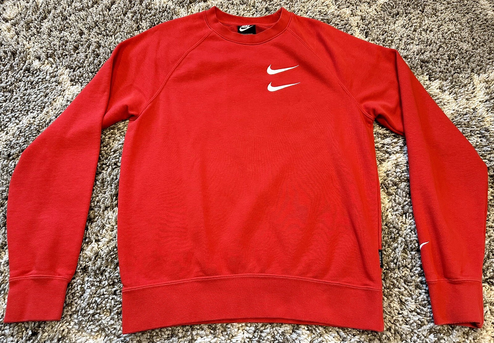 Nike Sportswear Double Swoosh Sweatshirt Crew Red Size Small RN #56323 CA # 05553 | Inox Wind