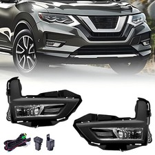 Set Fog Lights Kit Assembly W Wiring Switch For 2017-2020 Nissan Rogue X-trail