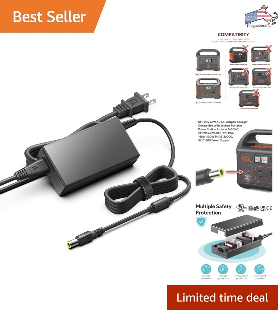 65W 20V 3.25A Power Supply Charger for Portable Power Stations 65W 20V 3.25A Power Supply Charger for Portable Power Stations