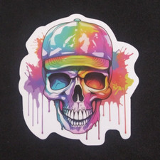 Colorful Cool  Creepy Evil Skeleton Sticker 2.5" x 2.25" AC 