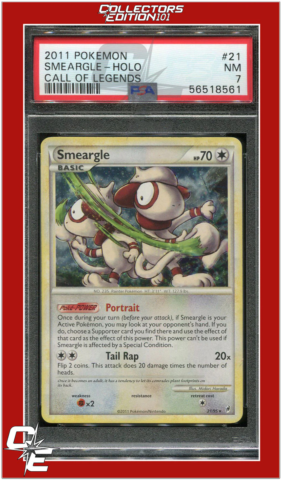 Call of Legends 21 Smeargle Holo PSA 7