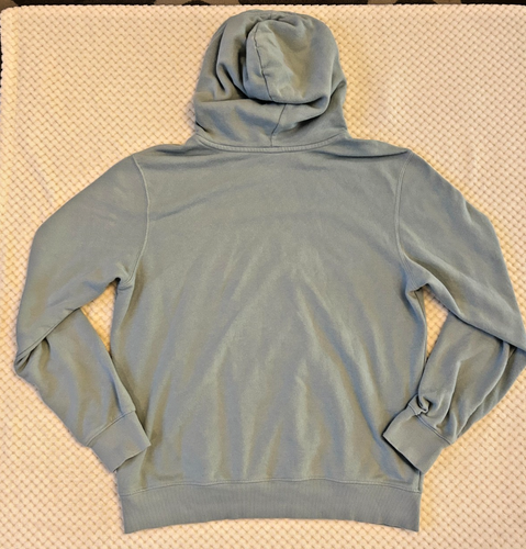 The North Face Mens M Hoodie Sweatshirt Blue Orange accent Front LOGO - Picture 4 of 4