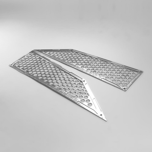 RZR XP Turbo CNC Billet Side Air Intake Clutch Grille Grill Bezels Raw Aluminum - Picture 3 of 5