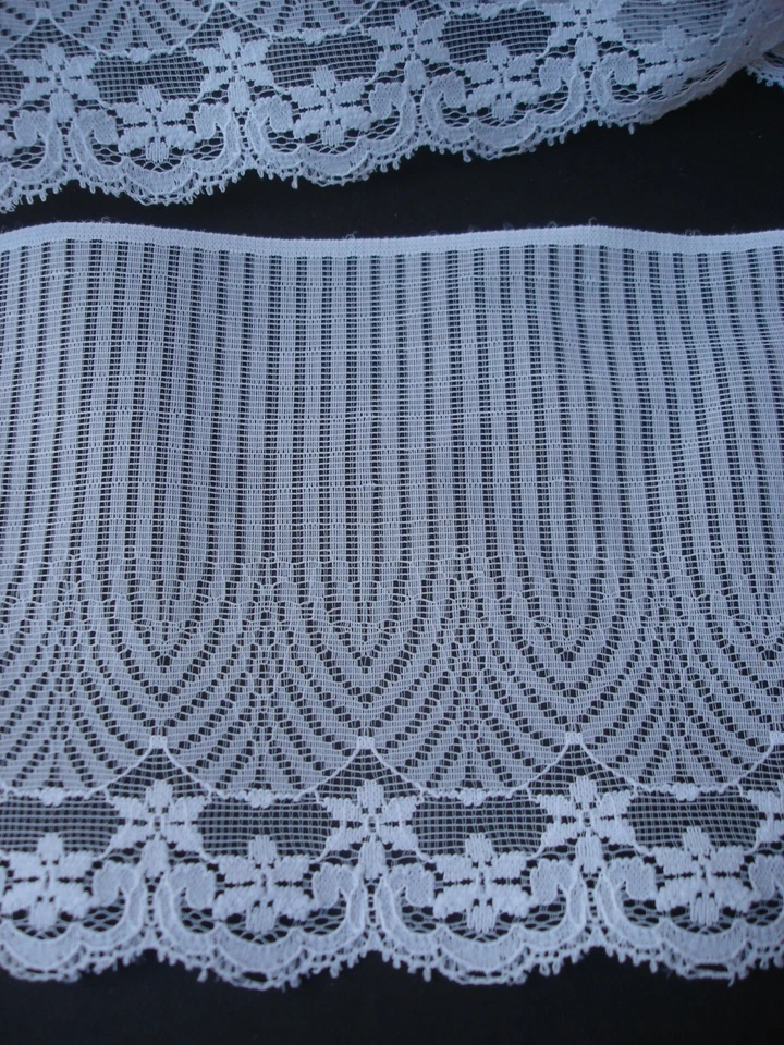 12 Mètres Ancienne Dentelle de CALAIS,  TULLE LYCRA  Largeur : 11 cm.-  - Photo 3/4