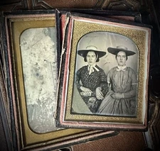 1840s Daguerreotype Lot Richmond Virginia Girls  Outdoor House Scene 1800s Photo