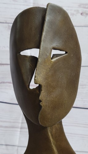 Pablo Picasso Two Faces Mask Modern Art Cubism Statue Sculpture Decor 11" x 6" - Picture 6 of 10