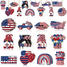 24 Pcs Memorial Day Tree Decorations 4Th of July Ornaments for Tree Patriotic Wo