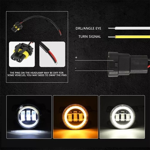 Round LED Fog Lights for Jeep For Wrangler 9717 Quick Response Driving Lamp - Afbeelding 9 van 12