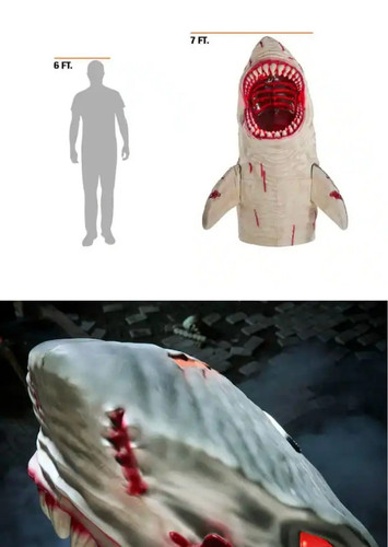 Tiburón Megalodon de 7 pies LED hogar aguas muertas profundas detalles para el hogar nuevo - Imagen 4 de 4