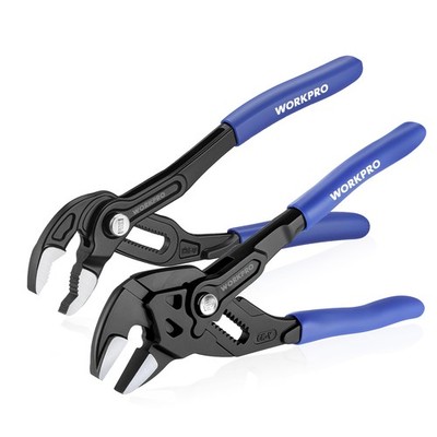 WORKPRO 2-Piece 7-Inch Pliers Wrench & Groove Joint Pliers Set, Quick Adjustment