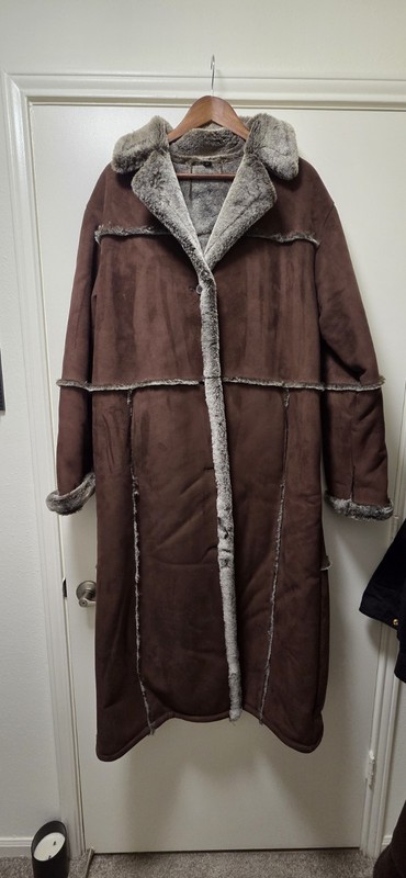 Fleet Street Faux Fur Penny Lane Long Trench  - SIZE XL