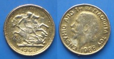 Greece Flouri by Vassilopita Year 1968 as Gold Sovereign Token George V (Ж124)