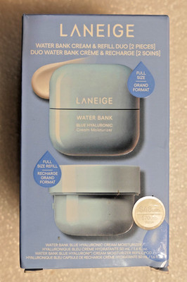 2x Laneige Water Bank, Blue Hyaluronic Cream Moisturizer Sealed 50 mL / 1.69 oz