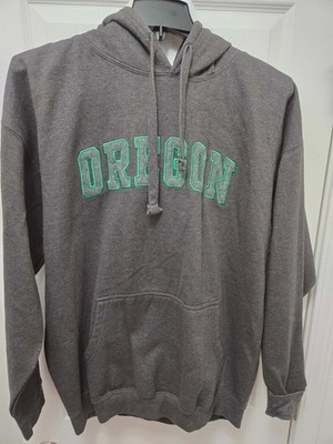 Mens Ouray GRAY Oregon Ducks Hoodie Sweatshirt Retro Long Sleeve Size XXL