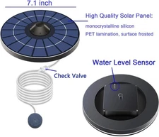 Lewisia Solar Floating Pond Aerator 2.5W Solar Powered Air Pump Battery with Air