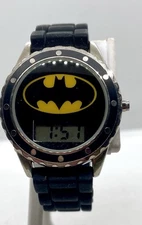 Accutime DC comics BATMAN WATCH New Battery Day/Date Black/Silver Band