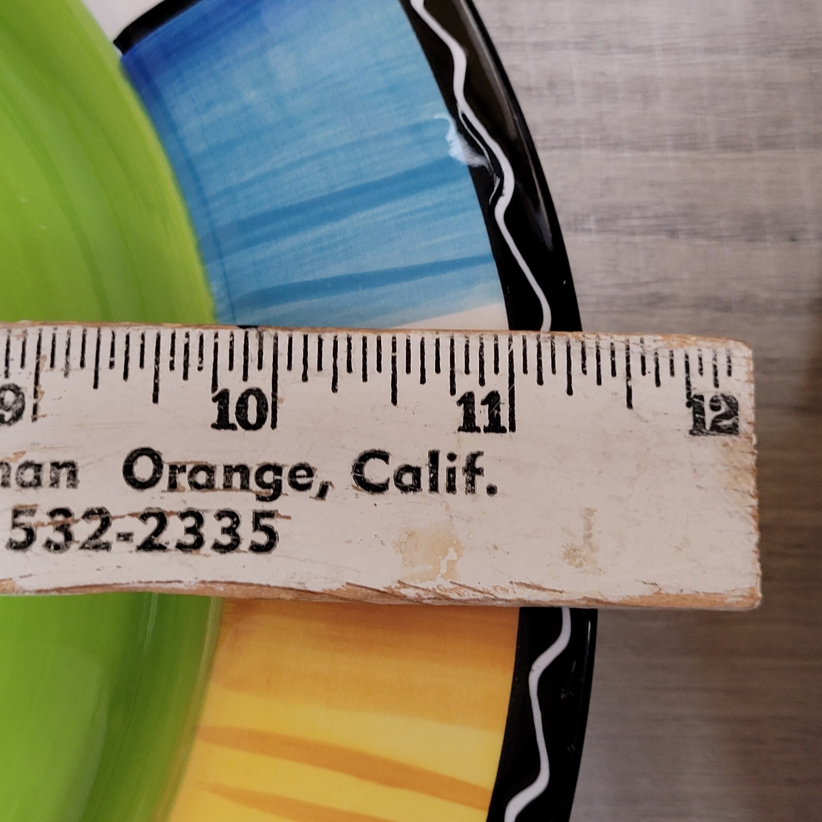 3-Certified International Colorful Serape Dinner Plates 11.5" Art by Nancy Green