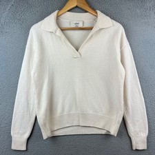 Wilfred Cream Knit Collared V Neck Long Sleeve Sweater XS