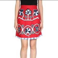 March11 Aliona Embroidered Linen Mini Skirt Size Small S