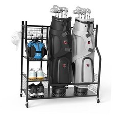 Golf Bag Storage Garage Organizer, Extra Large Size Golf Bag 2 golf bag rack