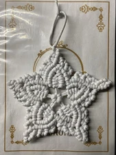 Snowflake macrame 6,5” Christmas ornament White Snowflake