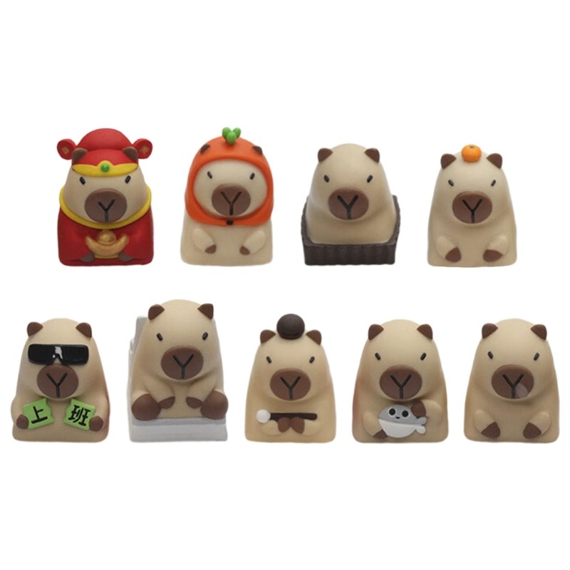 Ergonomic Resin Keycaps Artistic Capybara Theme Key Caps For Customs Keyboards