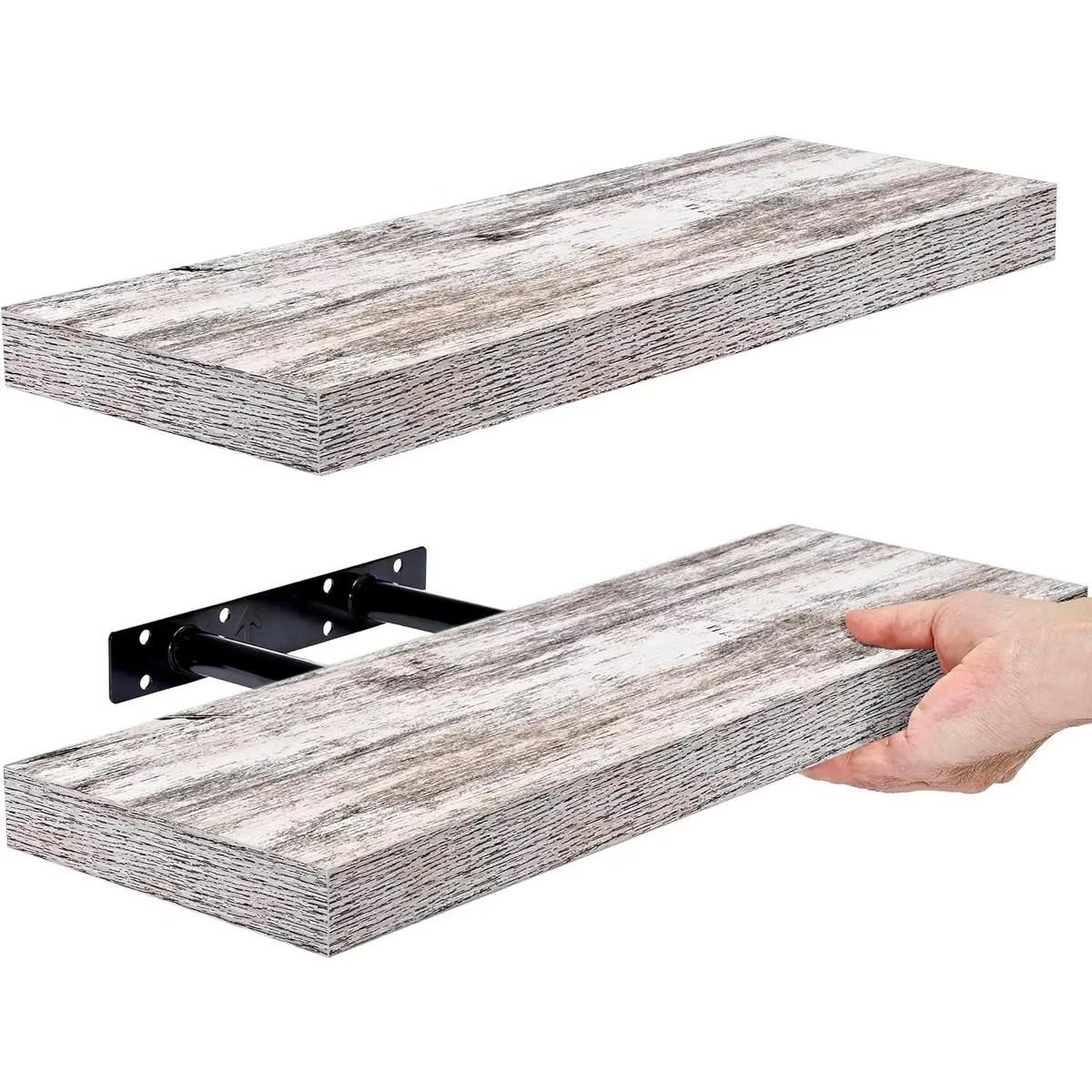 Sorbus 2 Pack 16 Inch Rectangle Wall Mounted Floating Shelves - for Home Decor t
