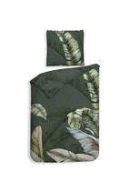 Heckettlane Satin BettwäSche 155X220 Sarani Forest Green BläTter DunkelgrüN