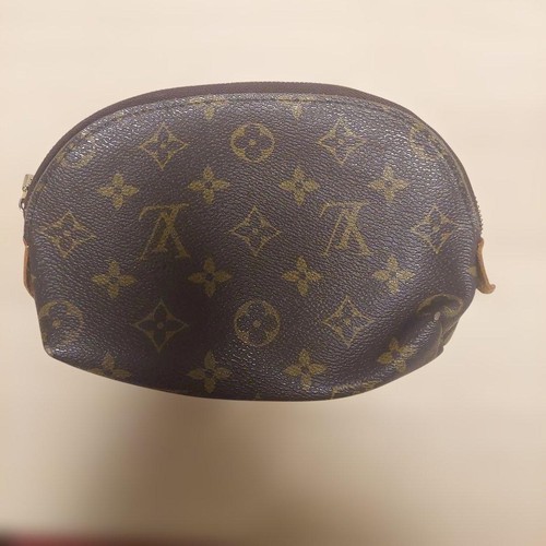 Louis Vuitton Monogram Leather Pouch Brown Pre-owned From Japan