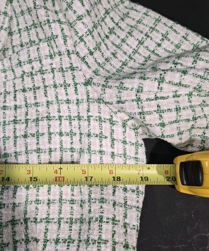 Rachel Zoe US Medium White Green Tweed Blazer Jacket Coat Lined Runway Office - Picture 10 of 12