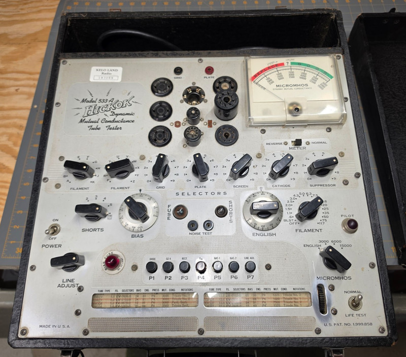 Vintage Hickok 533A Dynamic Mutual Conductance Tube Tester