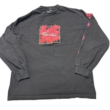 Primitive Apparel Shirt Men Size M Black Long Sleeve Floral Skater HOLE