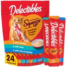 Delectables Squeeze Up Variety Pack Creamy Squeezable Puree Lickable Wet Cat
