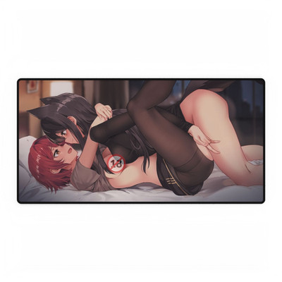 Texas & Exusiai Aurora Arknights Waifu Playmat, Gaming MousePad Desk Mat V12
