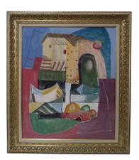 Dipinto ad olio Maria Dos Anjos 1990 autografo dimensioni H 35,8 x L 31,1 pol...