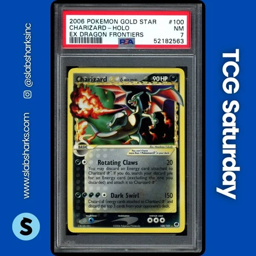 2006 POKEMON EX DRAGON FRONTIERS #100/101 CHARIZARD HOLO GOLD STAR PSA 7
