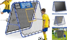 Soccer Rebounder Net, 2-Sided Football Trainer with Fast/Slow Rebound for Ball