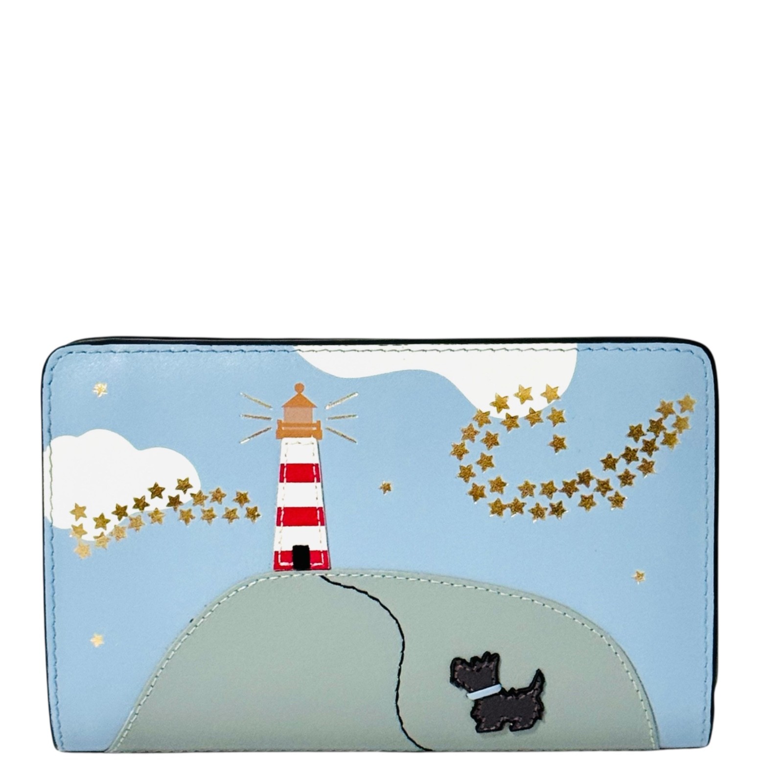 RADLEY Purse Smoke Blue Leather Medium Coin Card Bifold Wallet - Lighthouse -New