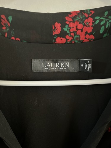 Ralph Lauren Floral Georgette Blouson V Neck Long Sleeve Maxi Dress Size 8 - Picture 6 of 10