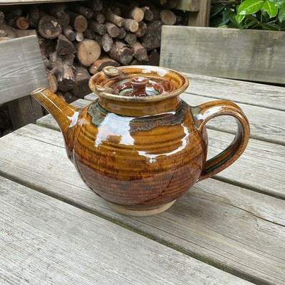 Große Vintage Studiokeramik 2 Liter Teekanne Ken Cope Makers Mark