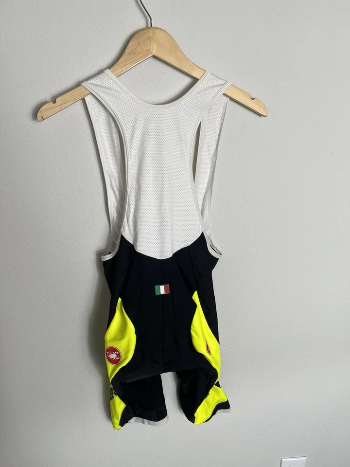 Camiseta deportiva de ciclismo acolchada Castelli Bibs negra verde para hombre XL Velocissimo Foto 4 de 4