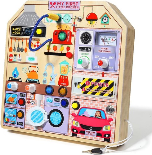JAUNTY Kitchen Busy Board Toy for 3 4 5 Years Old, Wooden Sensory Toys... - Picture 3 of 6
